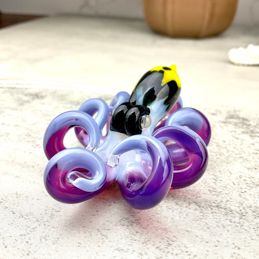 Purple Pansy Inspired Octopus Pendant Necklace