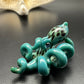Silver Teal Octopus Pendant with Green Exotic Accents