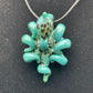 Silver Teal Octopus Pendant with Green Exotic Accents