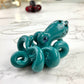 Teal Octopus Pendant with Black & White Accents