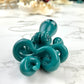 Teal Octopus Pendant with Black & White Accents