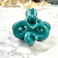 Teal Octopus Pendant with Black & White Accents