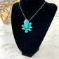 Teal Octopus Pendant with Black & White Accents
