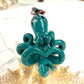 Teal Octopus Pendant with Black & White Accents
