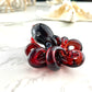 Blood Red Rising Phoenix Octopus Pendant with Black and White Accents
