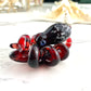 Blood Red Rising Phoenix Octopus Pendant with Black and White Accents
