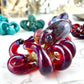 Orange/Purple Haze Octopus Pendant with Amber Purple Accents