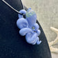Blue Lavender Octopus Pendant with Amber Purple Accents