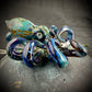 Dark Green Blue Multi Octopus Pendant with Green Exotic Accents