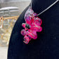 Hot Pink Octopus Pendant with Black and White Accents