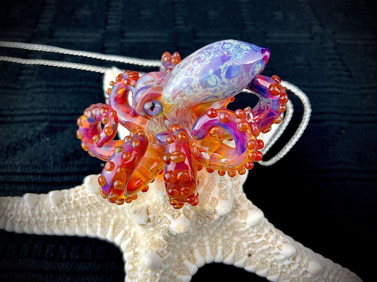 Amber Purple Octopus Pendant Caramel Suckers