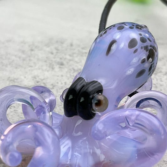 Light Violet Octopus Pendant with Black and White Accents