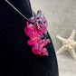 Hot Pink Octopus Pendant with Black and White Accents
