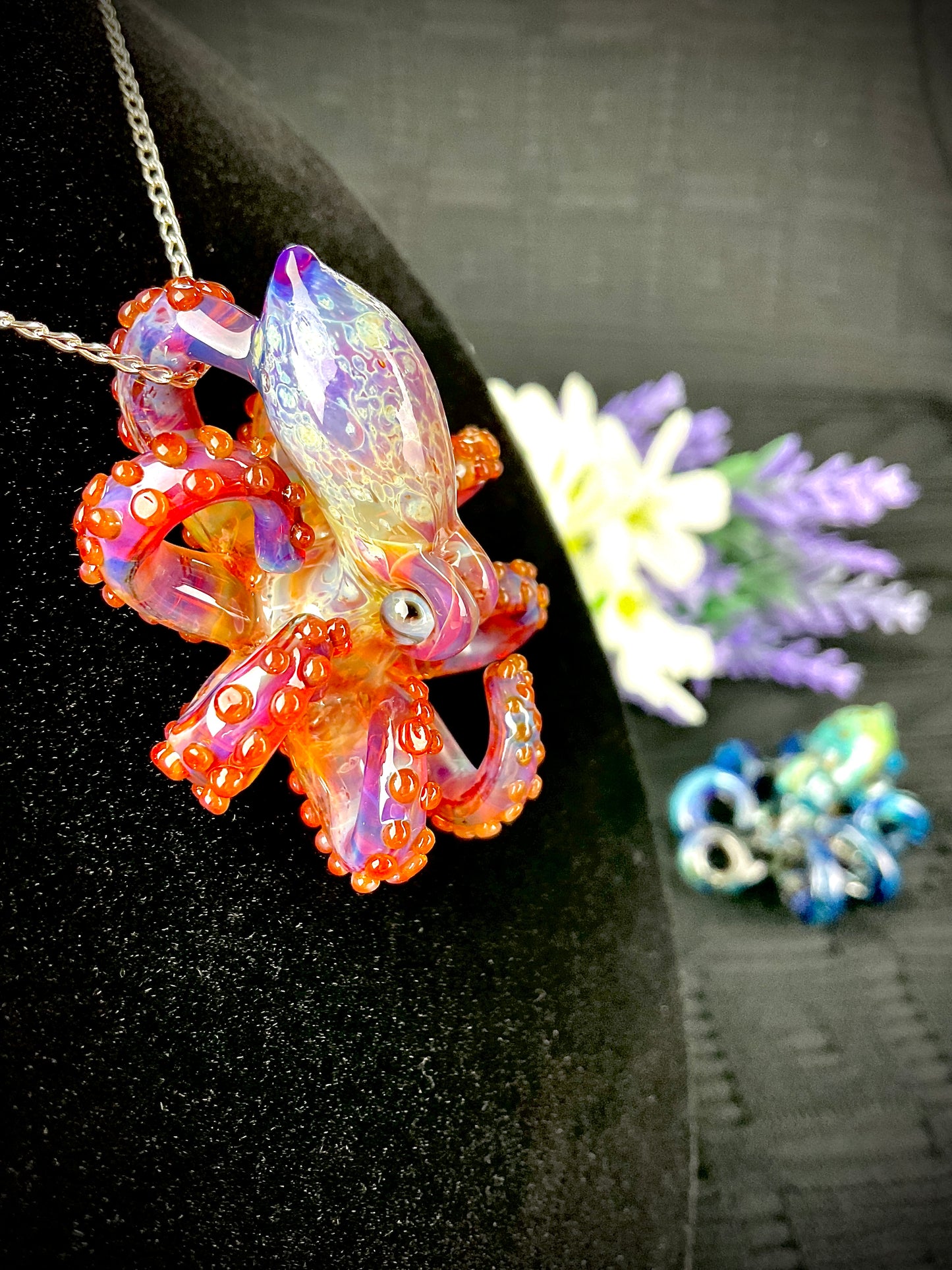 Amber Purple Octopus Pendant Caramel Suckers