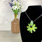Lime Green Ectoplasm Octopus Pendant with Black and White Accents