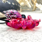 Hot Pink Octopus Pendant with Black and White Accents