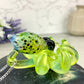 Lime Green Ectoplasm Octopus Pendant with Black and White Accents