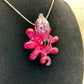 Hot Pink Octopus Pendant with Black and White Accents