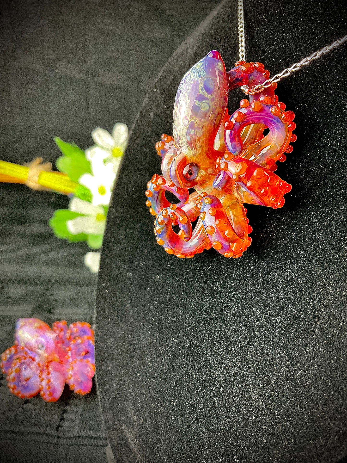 Amber Purple Octopus Pendant Caramel Suckers