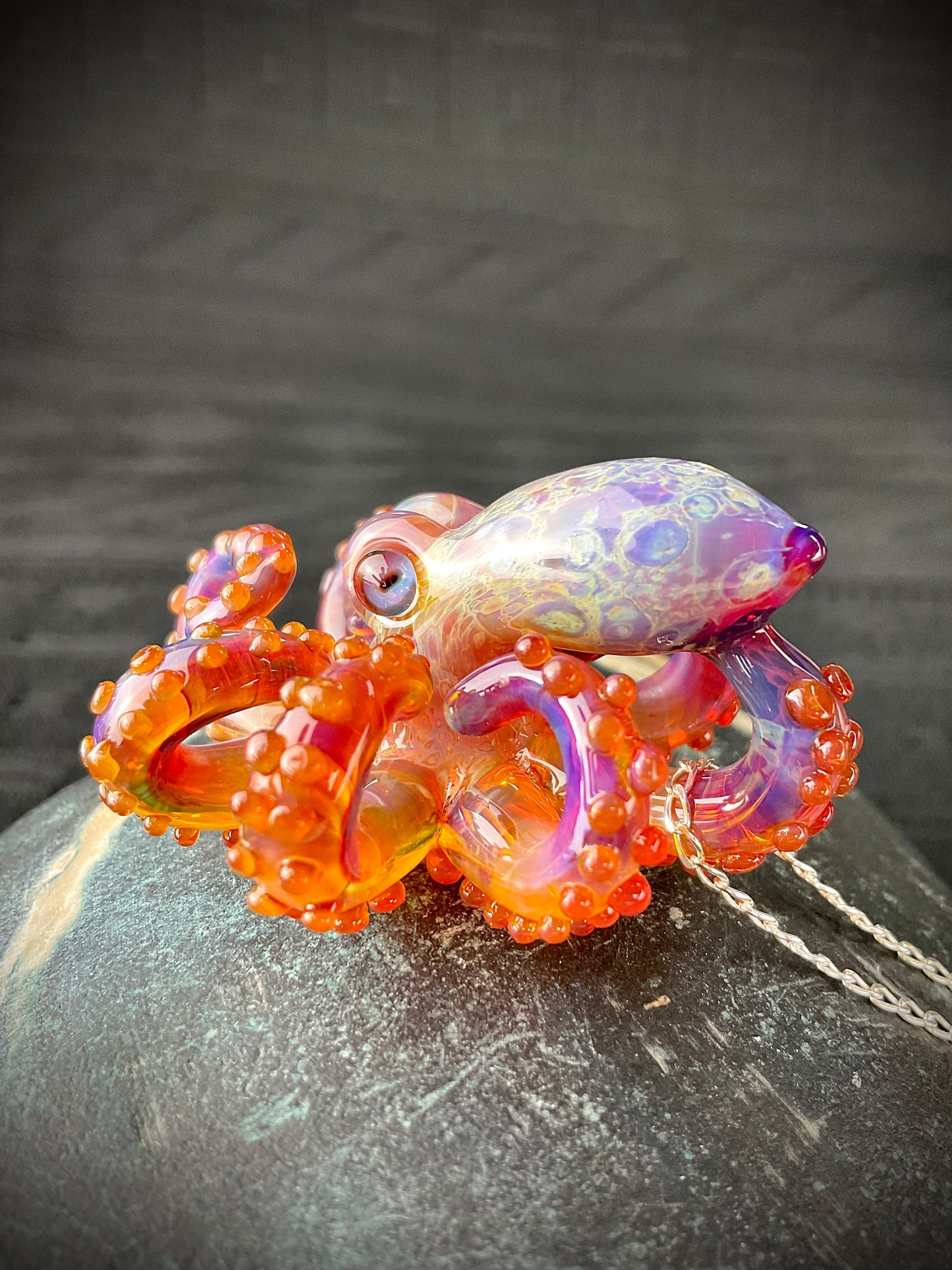 Amber Purple Octopus Pendant Caramel Suckers