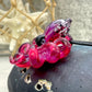 Hot Pink Octopus Pendant with Black and White Accents