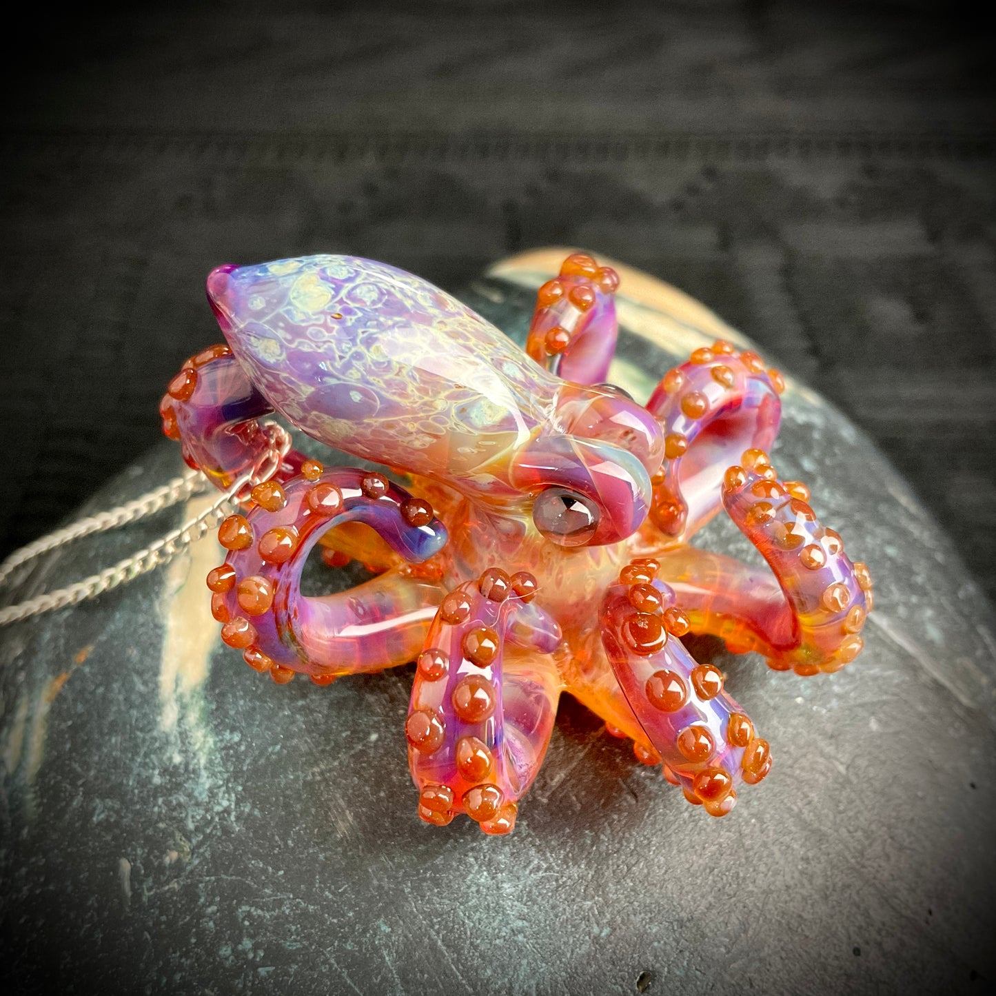 Amber Purple Octopus Pendant Caramel Suckers