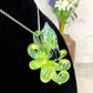 Lime Green Ectoplasm Octopus Pendant with Black and White Accents