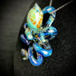 Dark Green Blue Multi Octopus Pendant with Green Exotic Accents