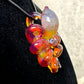 Orange/Purple Haze Octopus Pendant with Amber Purple Accents