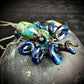 Dark Green Blue Multi Octopus Pendant with Green Exotic Accents