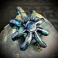 Dark Green Blue Multi Octopus Pendant with Green Exotic Accents
