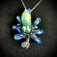 Dark Green Blue Multi Octopus Pendant with Green Exotic Accents