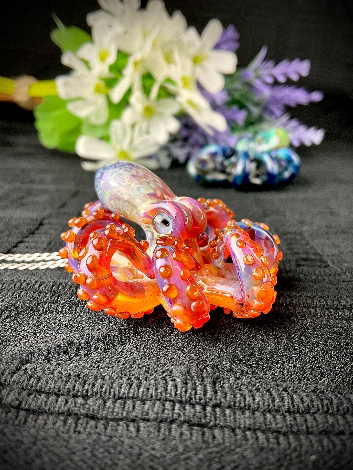 Amber Purple Octopus Pendant Caramel Suckers